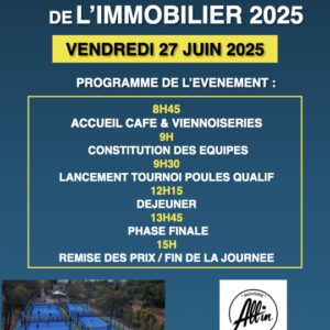 Inscription 1 Joueur - Tournoi Padel de L'Immobilier